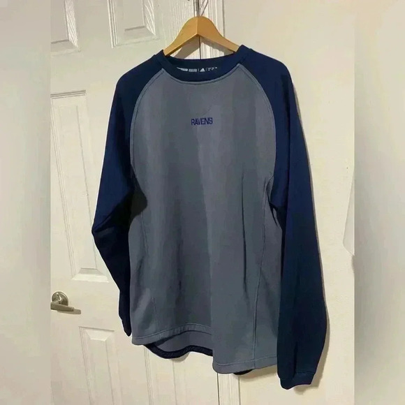 Adidas Ravens XL pullover sweatshirt gray/ navy - Picture 1 of 12